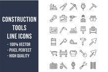 Construction Tools Line Icons