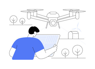 Poster - Aerial imagery drones abstract concept vector illustration.