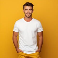 Wall Mural - guy in basic white t-shirt