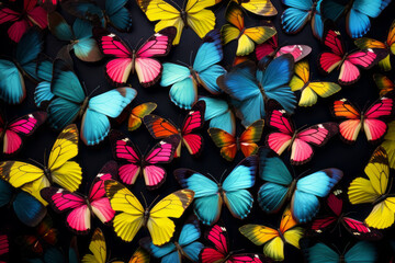 Collection of multicolored butterflies.