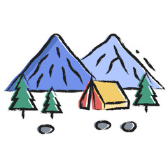 Sticker - Hand drawn Mound Mountain icon