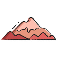 Sticker - Hand drawn rock mountain icon