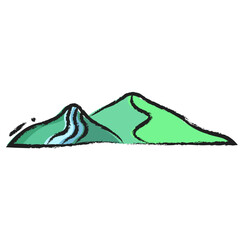 Sticker - Hand drawn green hill icon