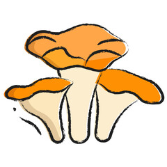 Wall Mural - Hand drawn chanterelle icon