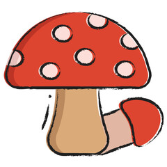 Sticker - Hand drawn Amanita muscaria icon