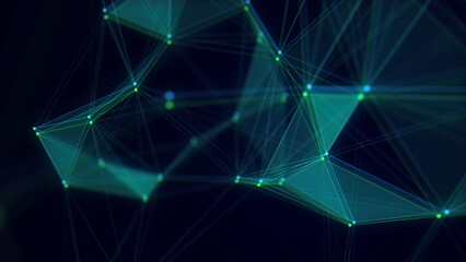 Aufkleber - Blue network connection structure. Science background. Abstract digital background. Big data visualization. 3d rendering.