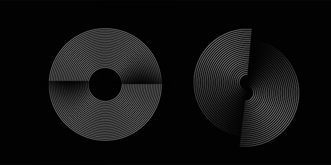 Circular spiral sound wave rhythm from lines