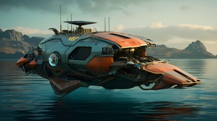 Wall Mural - futuristic boat