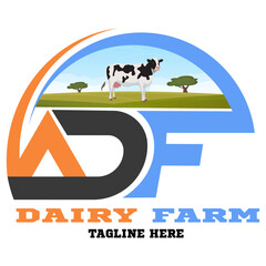 Dairy Farm Logo. Vector illustration.