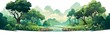 © Zaharia Levy - fantasy forest vector flat minimalistic isolated illustration