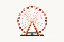 Ferris wheel vector flat minimalistic isolated illustration