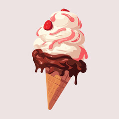 Wall Mural - Scoop of ice cream vector flat minimalistic isolated illustration