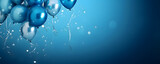 Festive sweet blue balloons background banner celebration theme