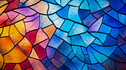 Macro Close-up of a Stained Glass Window