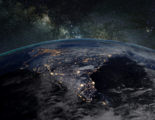 Wall Mural - india at night. elements of this image furnished by nasa.