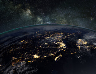 Wall Mural - china at night. elements of this image furnished by nasa.