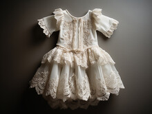 Beautiful Lace Dress For A Little Girl In Retro Style. Vintage Baby Dress. Clothes For Christening.
