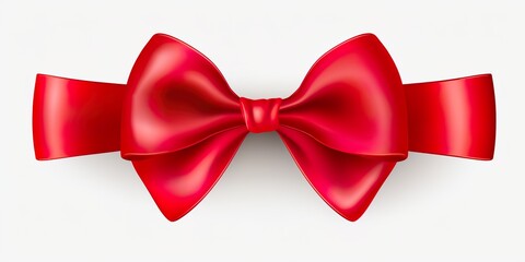 Wall Mural - RED bow with Red ribbon isolated on transparent or white background | Generative AI