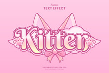 Decorative Editable Pink Kitten Text Effect Vector Design