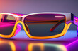© happy Wu  - サングラス、ネオン、レトロ調｜sunglasses, neon, retro. Generative AI