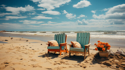 Sticker - Background view of the beach and sea