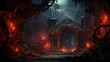 dark monster lair, digital art illustration, Generative AI