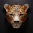A cheetah face made of beautiful gemstones. Wildlife Animals. Illustration, Generative AI.