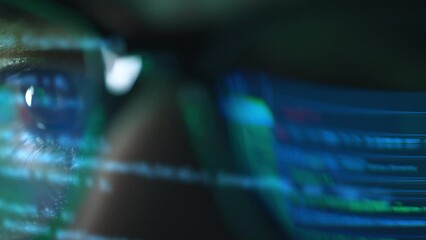 Wall Mural - monitor screen with developing programming and coding technologies. programmer or hacker is typing c