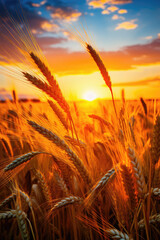 Golden Wheat Field Abstract Background