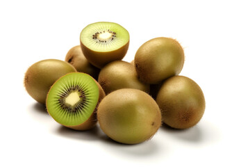 Kiwi on a white background. Fresh kiwi fruit. 