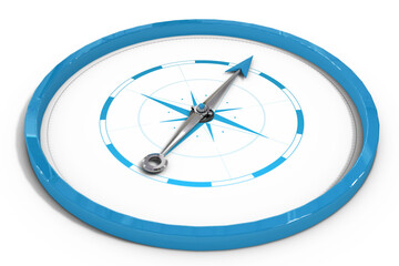 Digital png illustration of blue compass on transparent background