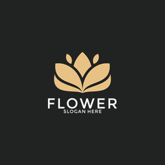 Wall Mural - Luxury flower vector logotype. Creative universal premium leaf floral logo vector template