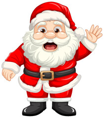 Poster - Cheerful Cartoon Santa Claus Greeting for Christmas Celebration