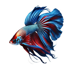 Wall Mural - a siam fish with blue and red colors Generative AI