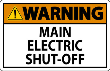 Wall Mural - Warning Sign Main Electric Shut-Off