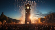 İzmir Clock Tower Celebration: Vibrant Festivities Unfold Around The Iconic Clock Tower, Capturing The Essence Of The Moment.