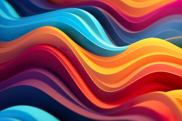 Wall Mural - Abstract 3D Render. Colorful Background Design with Soft, Wavy Waves. Modern Abstract Wave Background. 