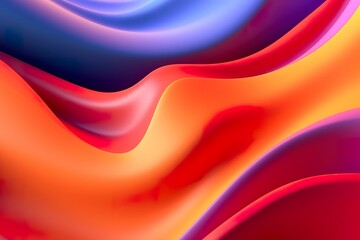 Wall Mural - Abstract 3D Render. Colorful Background Design with Soft, Wavy Waves. Modern Abstract Wave Background.