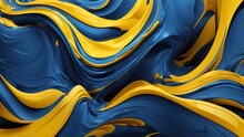 Blue And Yellow Waves Abstract Wallpaper Background For Desktop