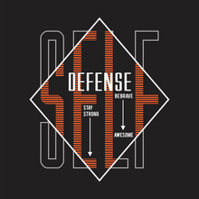 Self Defense Design Typography Vector Illustration