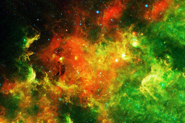 beautiful green galaxy. elements of this image furnishing nasa.