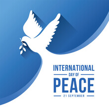 International Day Of Peace - White Peace Bird Flying To Blue Sky Vector Design