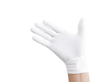 White Cotton Inspection Glove On White