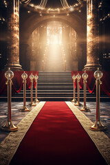 Red carpet and golden barrier