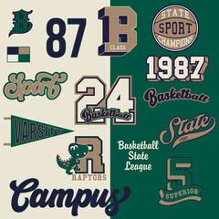 Applique set for college wear