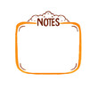 Watercolor orange sticky and memo paper label