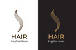 Abstract hair logo. Vector illustration design template in line style