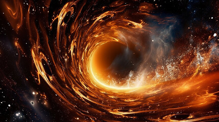 an intergalactic tunnel, like a swirling vortex, that takes us to unknown faraway parts of the unive
