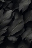 Fototapeta Do akwarium - Photo of leaves in black and white