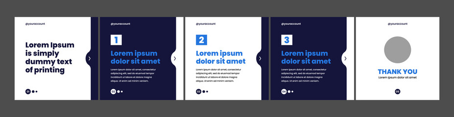 set of modern carousel slide templates for social media posts